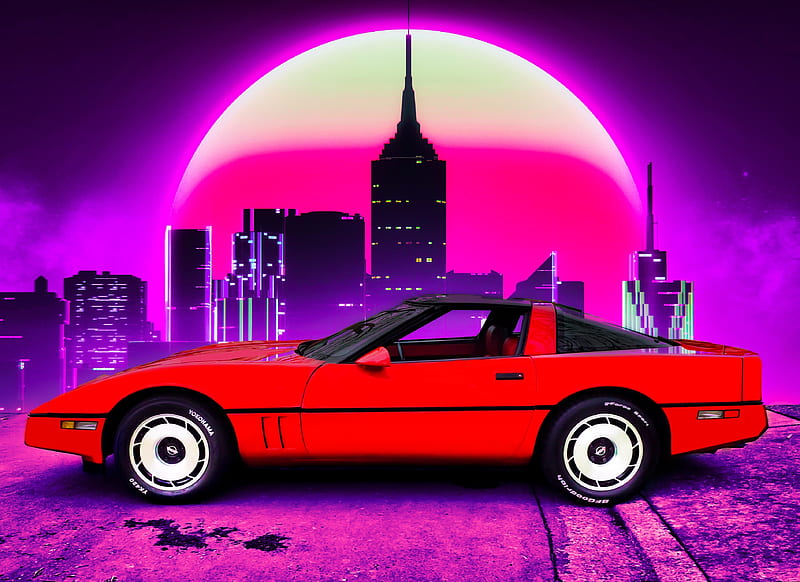1984 Corvette Retro Outrun , corvette, outrun, artist, artwork, digital-art, HD wallpaper