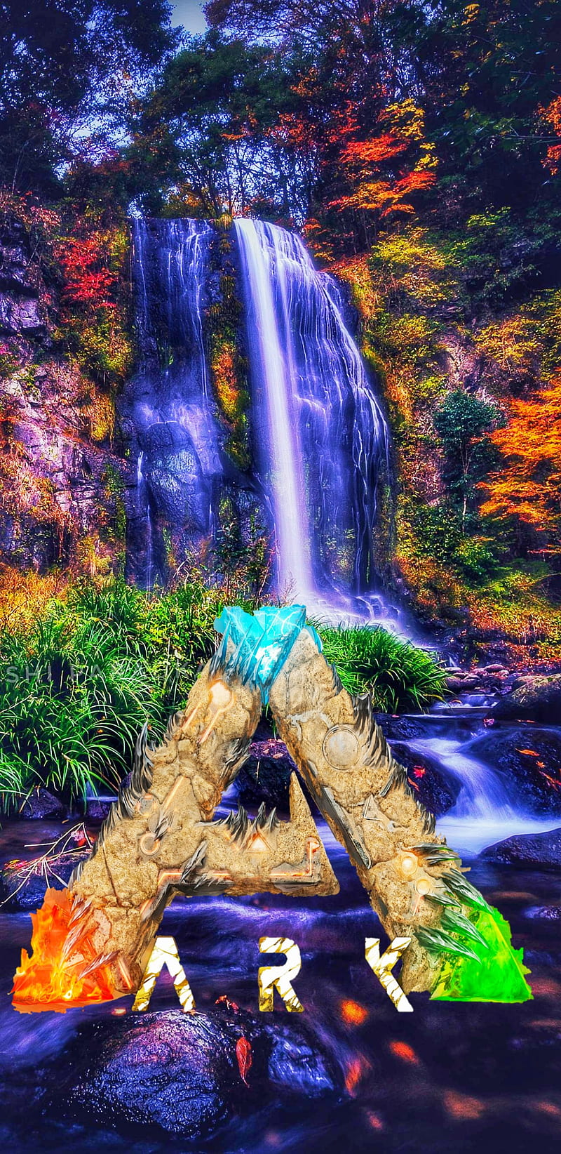 ARK, evolved, jungle, survival, waterfall, HD phone wallpaper