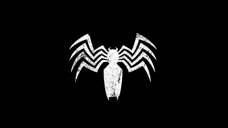 Venom Logo, Black and White Venom, HD wallpaper