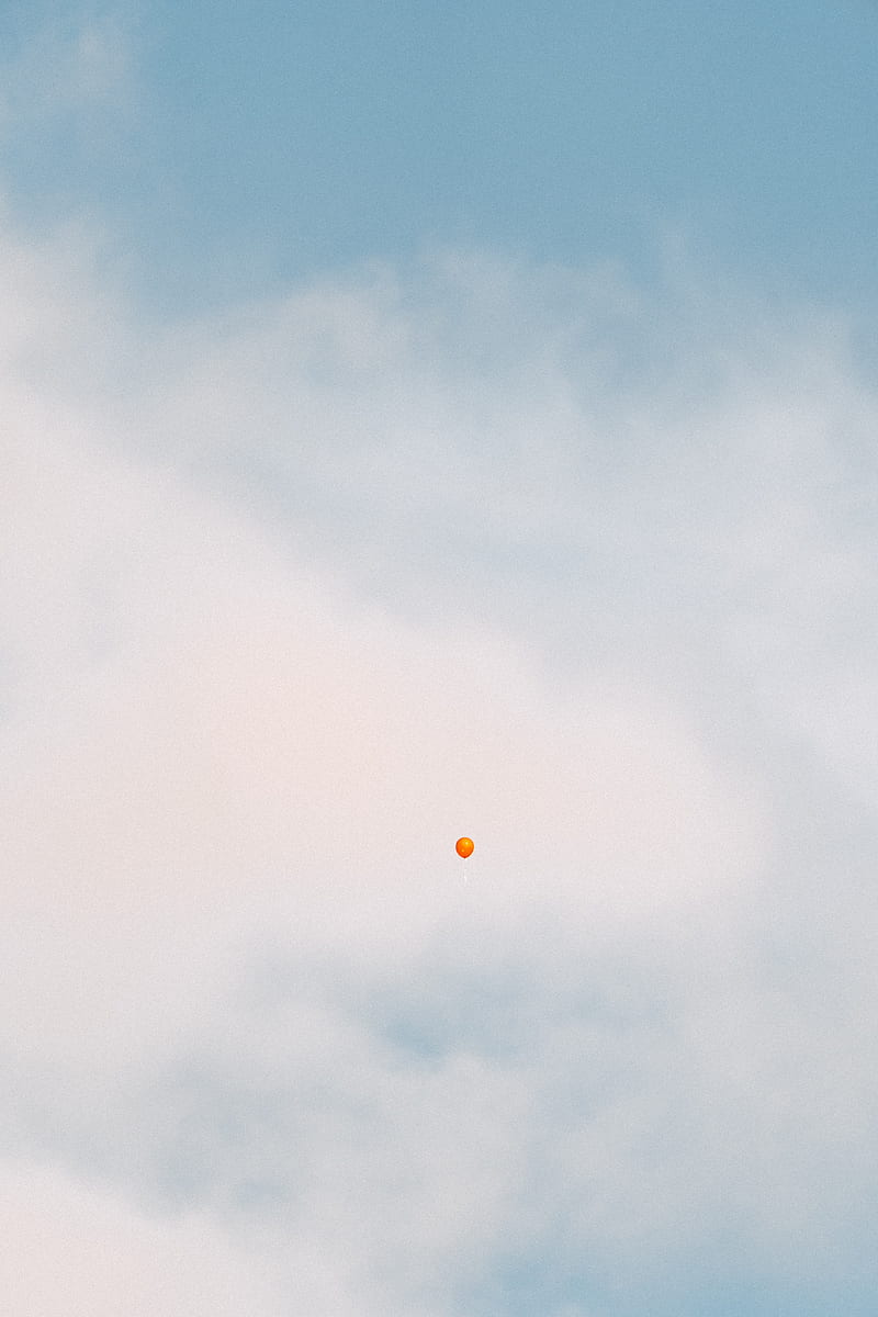 balloon, sky, clouds, fly, height, HD phone wallpaper