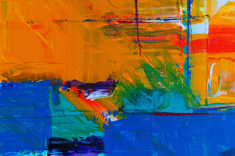 Yellow Green and Blue Abstract Painting, HD wallpaper