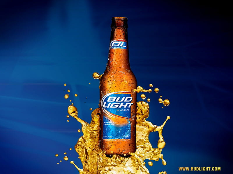 Bud Light Beer, alcohol, bottle, bud light, drink, beer, HD wallpaper