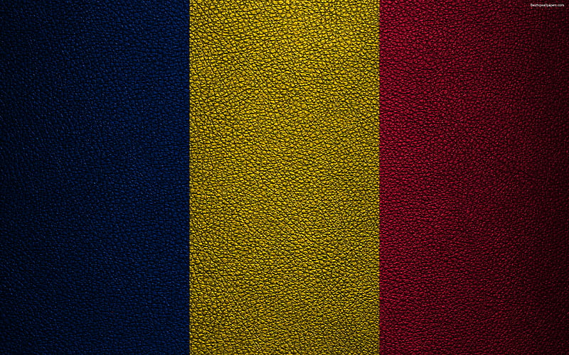 Flag of Chad, Africa leather texture, Chad flag, flags of Africa, Chad, HD wallpaper