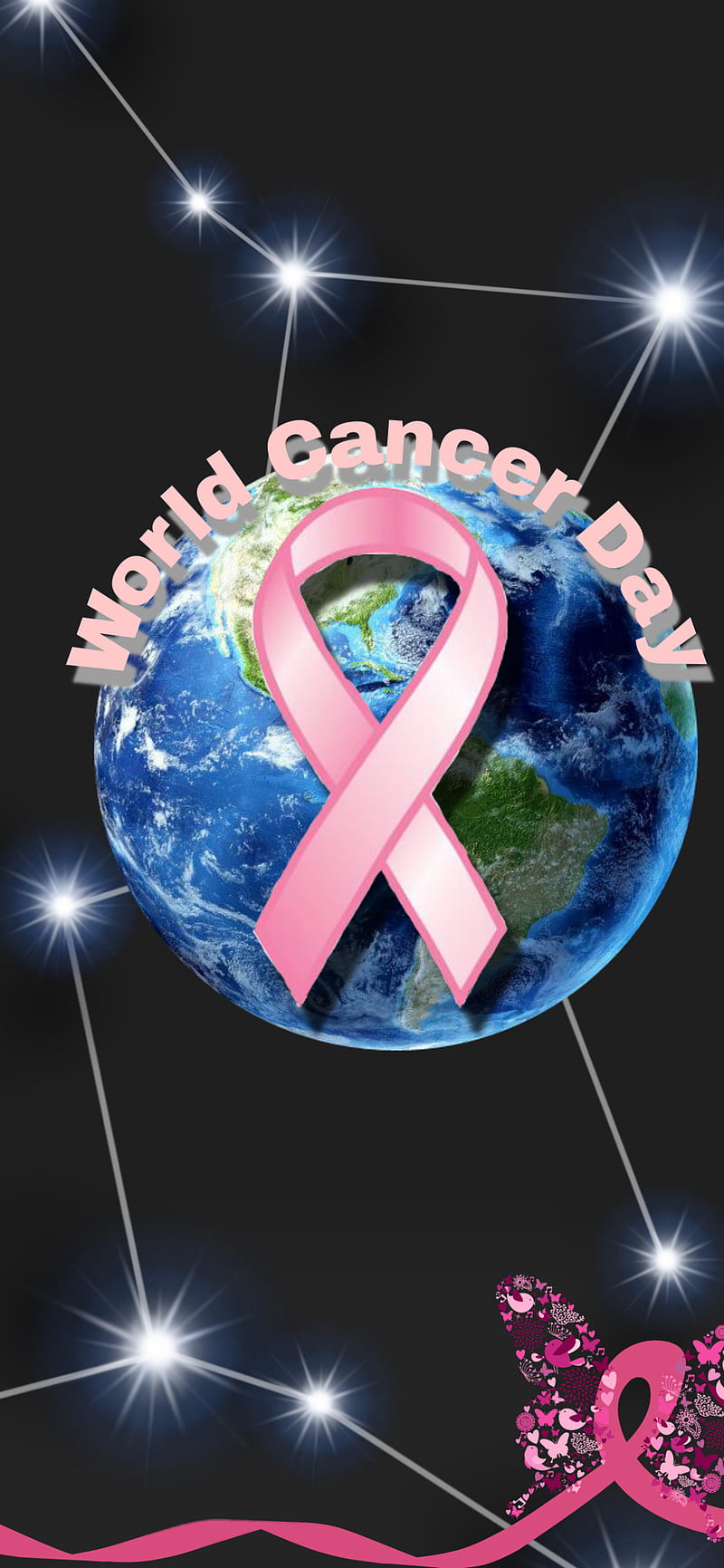 World Cancer Day , 2021, dark, pink, support cancer, world cancer day, HD phone wallpaper
