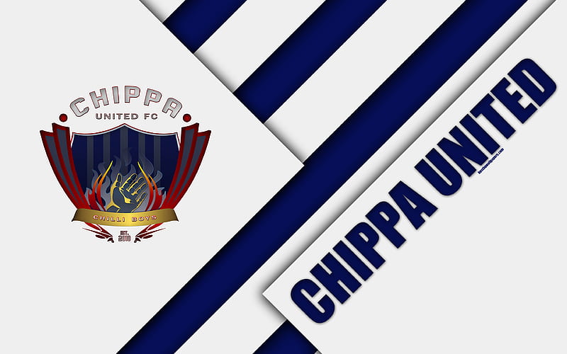 Chippa United FC South African Football Club, logo, white blue abstraction, material design, Port Elizabeth, South Africa, Premier Soccer League, football, HD wallpaper