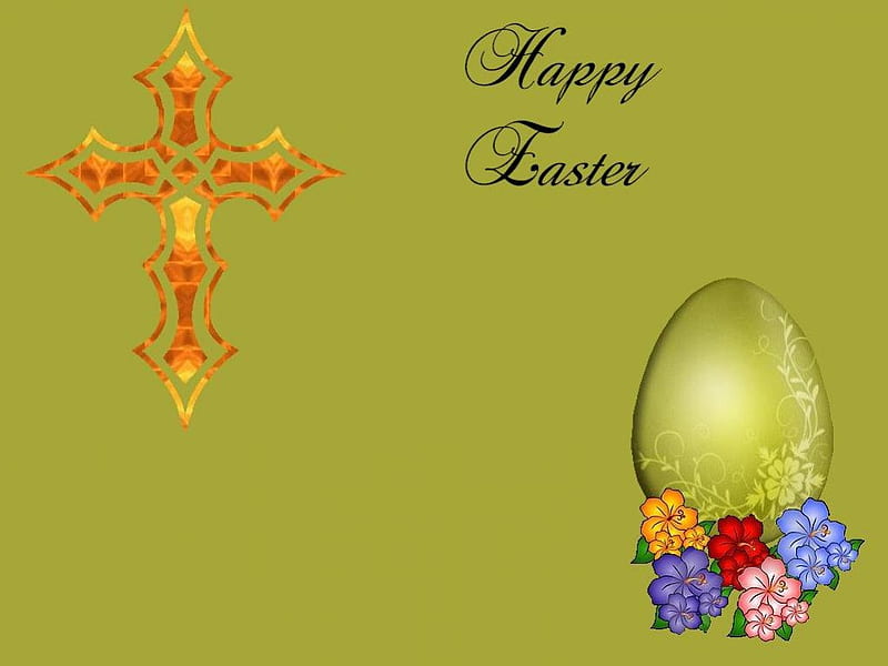 Happy Easter, egg, easter, cross, 22657, HD wallpaper