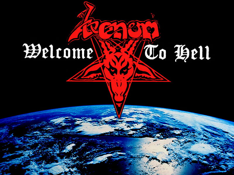 Venom - Welcome to Hell, death, welcome, band, black, hell, metal, logo, planet, heavy, venom, earth, HD wallpaper
