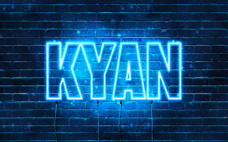 Kyan with names, Joep name, blue neon lights, Happy Birtay Kyan, popular dutch male names, with Kyan name, HD wallpaper