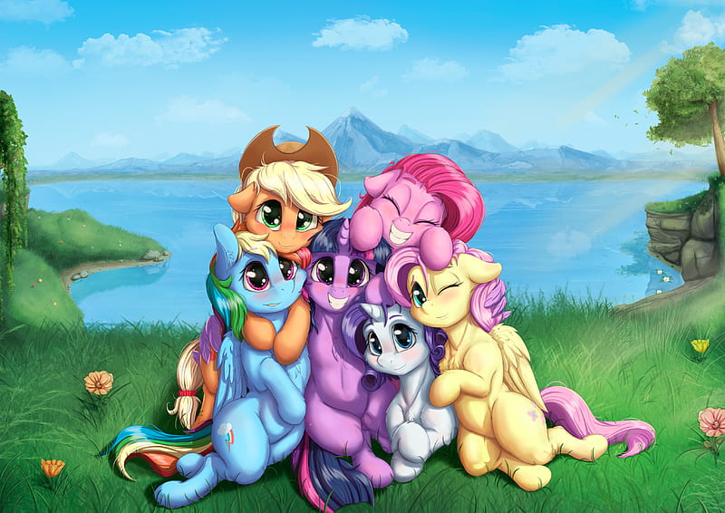 My Little Pony, My Little Pony: Friendship is Magic, Twilight Sparkle , Rainbow Dash , Rarity (My Little Pony) , Fluttershy (My Little Pony) , Pinkie Pie , Applejack (My Little Pony), HD wallpaper
