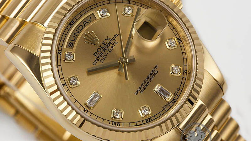 Gold Rolex Oyster Perpetual Day Date Watch Rolex, HD wallpaper