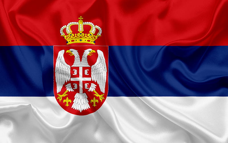 Serbian flag, Serbia, silk flag, Europe, flag of Serbia, HD wallpaper