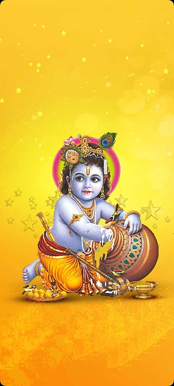 Happy Janmashtami wallpaper background. Stock Illustration | Adobe Stock