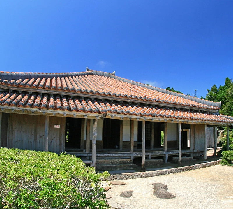 Traditional House, house, japan, okinawa, summer, HD wallpaper