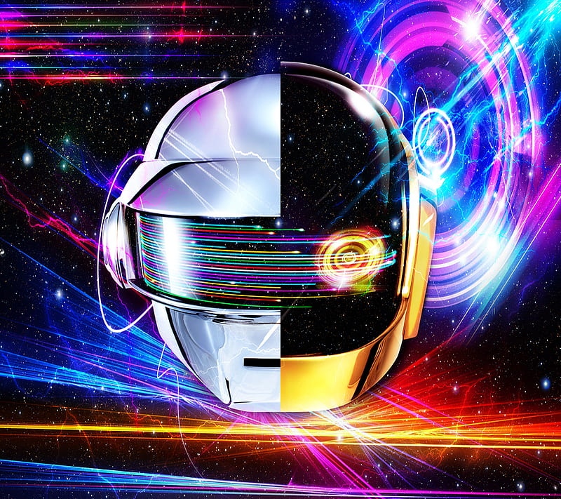 Daft Punk, awesome, cool, design lights, space, tripy, HD wallpaper