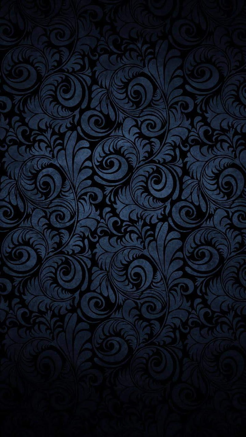 Blue flowers, black, galaxy, pattern, patterns, wall, HD phone wallpaper |  Peakpx