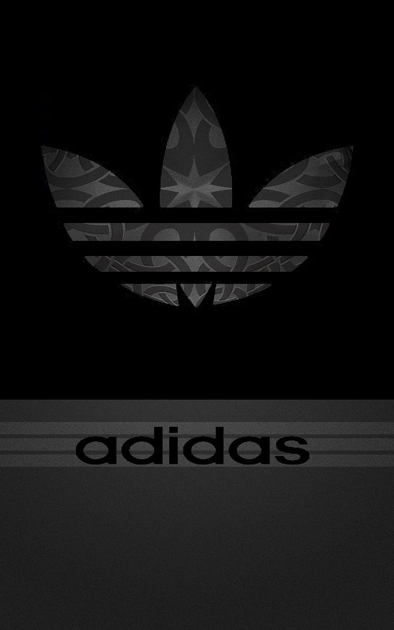 Adidas, black, black gray, logo, HD phone wallpaper