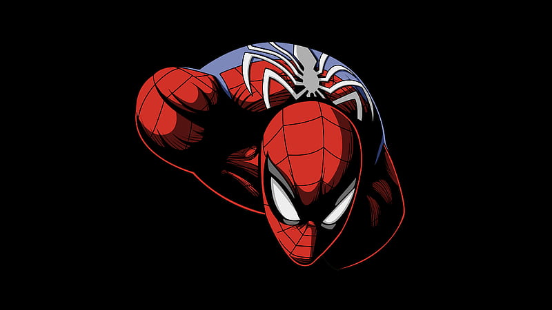 Spiderman Dark Oled , spiderman, oled, dark, red, superheroes, HD wallpaper
