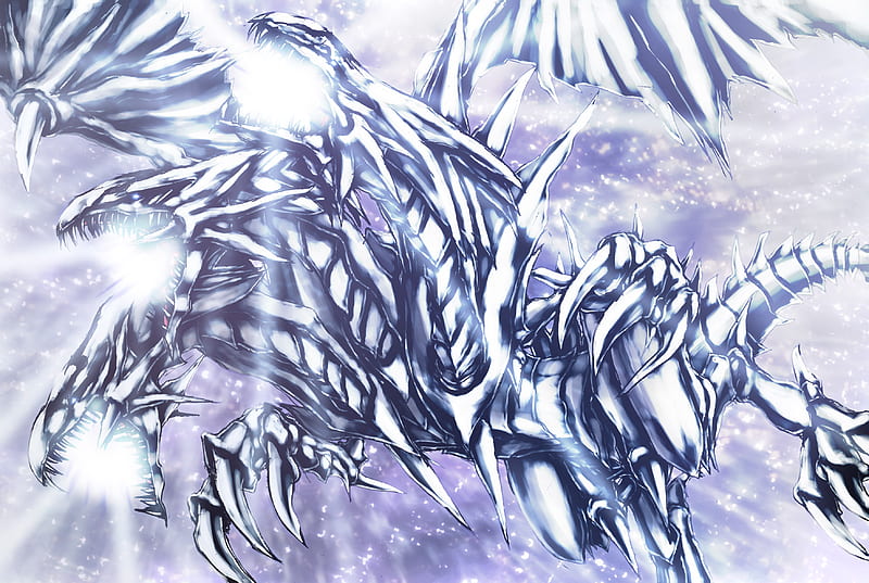Blue Eyes Ultimate Dragon, claws, wings, talons, tail, light background, blue eyes white dragon, anime, fangs, yu-gi-oh, teeth, HD wallpaper