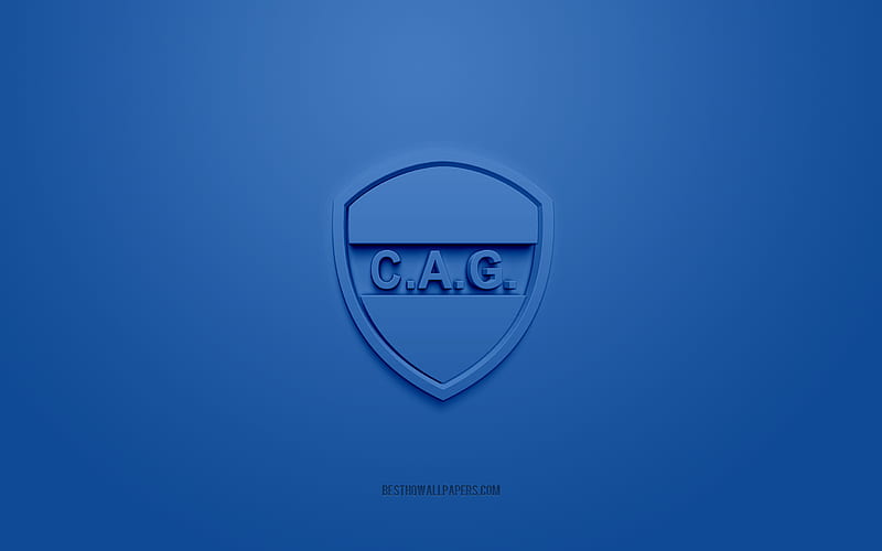 Club Atlético Guemes, creative 3D logo, blue background, Argentine football team, Primera B Nacional, Guemes, Argentina, 3d art, football, Club Atlético Guemes 3d logo, HD wallpaper