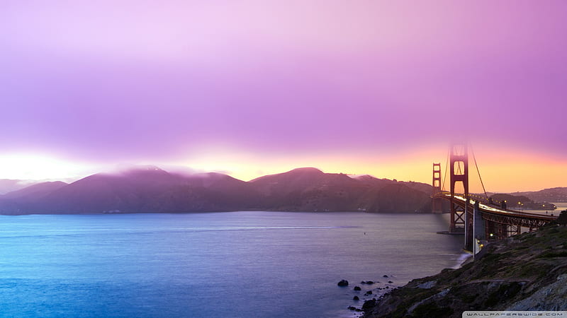 Golden gate, gate, bridge, golden, clouds, bay, san francisco, HD wallpaper