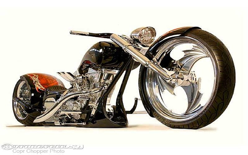 Motorcycle Chopper, chrome, chopper, motorcycle, sporty, HD wallpaper