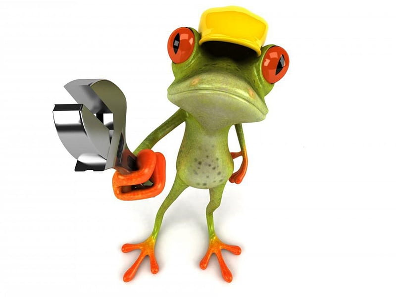 THE WORKING FROG, FUNNY, FROG, WRENCH, WORKING, HARD HAT, HD wallpaper