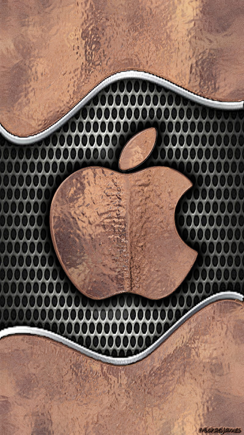Ancient Brass, apple, copper, iphone, logo, metal, HD phone wallpaper
