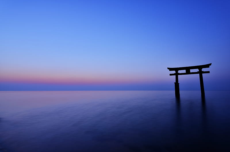 Horizon Sunset Blue Sea, horizon, blue, sea, nature, HD wallpaper
