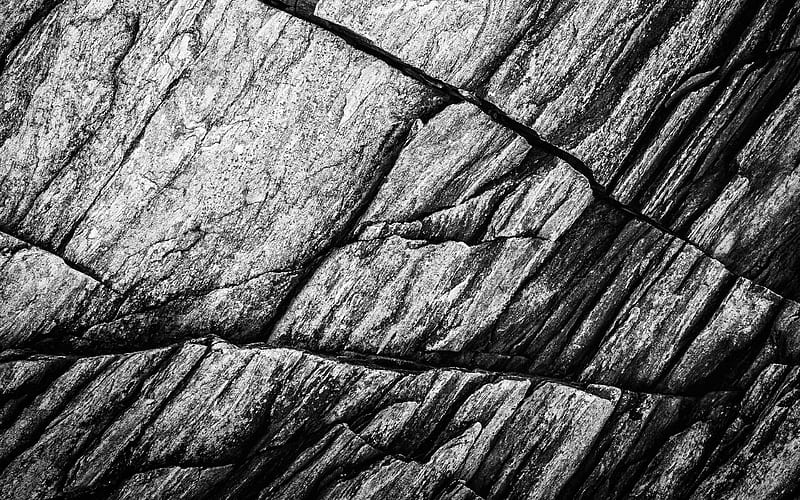 black stone wall, macro, natural rock texture, stone textures, black stones, stone backgrounds, background with natural rock, black backgrounds, HD wallpaper