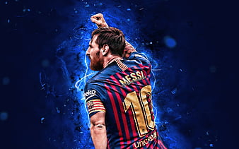 Lionel Messi, back view, Barcelona FC, close-up, argentinian ...