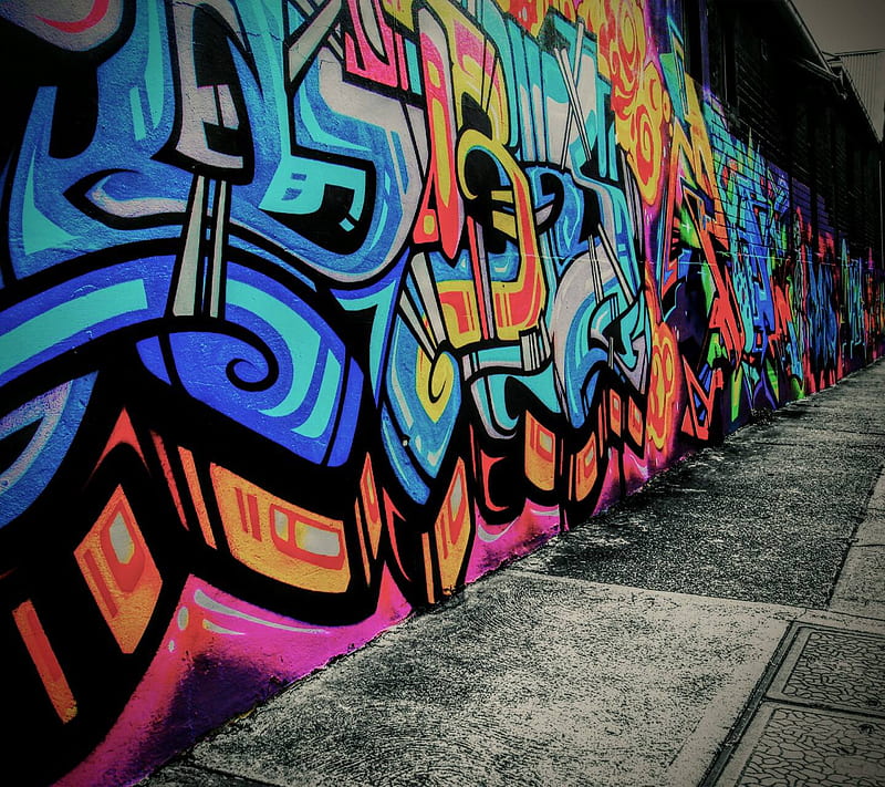 Street, grafitti, wall, HD wallpaper