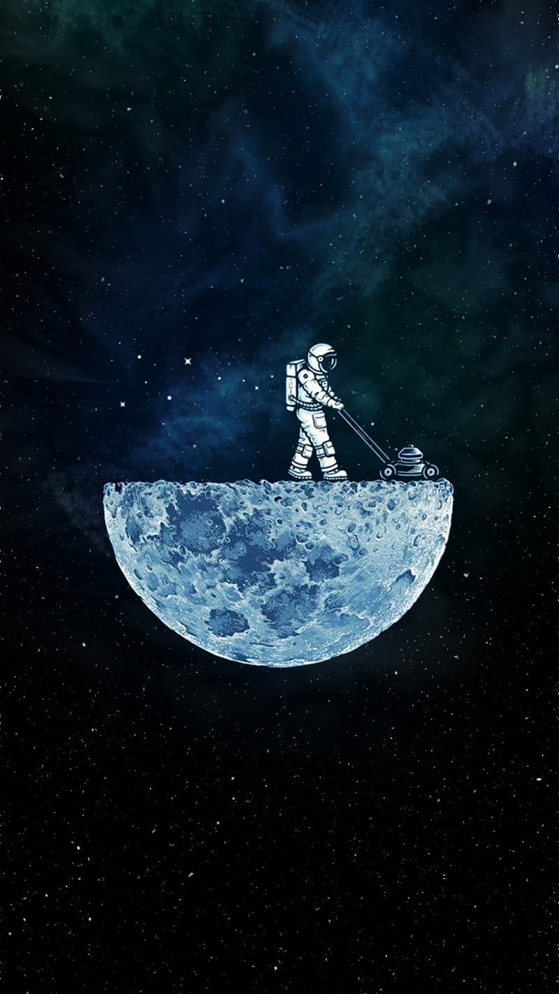 Moon Man, astronaut, funny, space, HD phone wallpaper