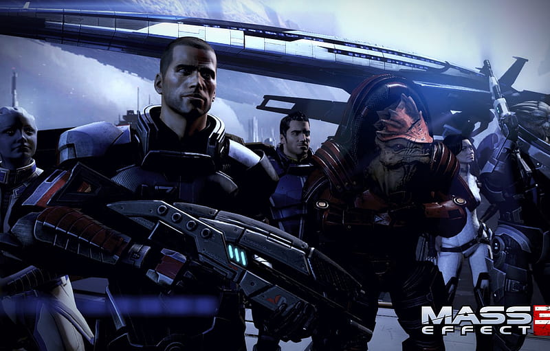 Shepard, Mass Effect 3, Normandy, Garrus Vakarian, Urdnot Rex, Miranda Lawson, DLC “Citadel”, Cayden, Alenko, Liara T Soni for , section игры, HD wallpaper