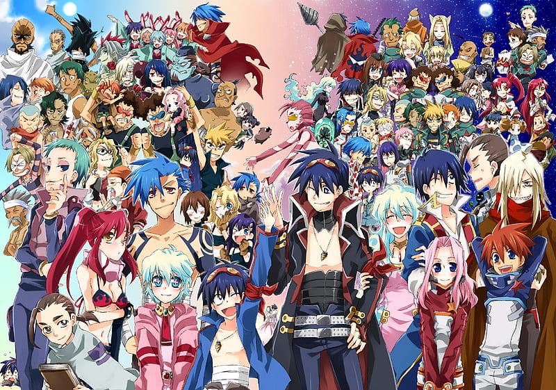 Before and After, young and grown up, everyone, gurren lagann, oh the epicness, HD wallpaper