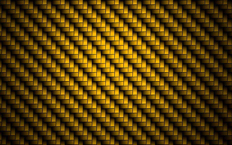yellow carbon texture, creative yellow background, pattern, golden carbon, HD wallpaper