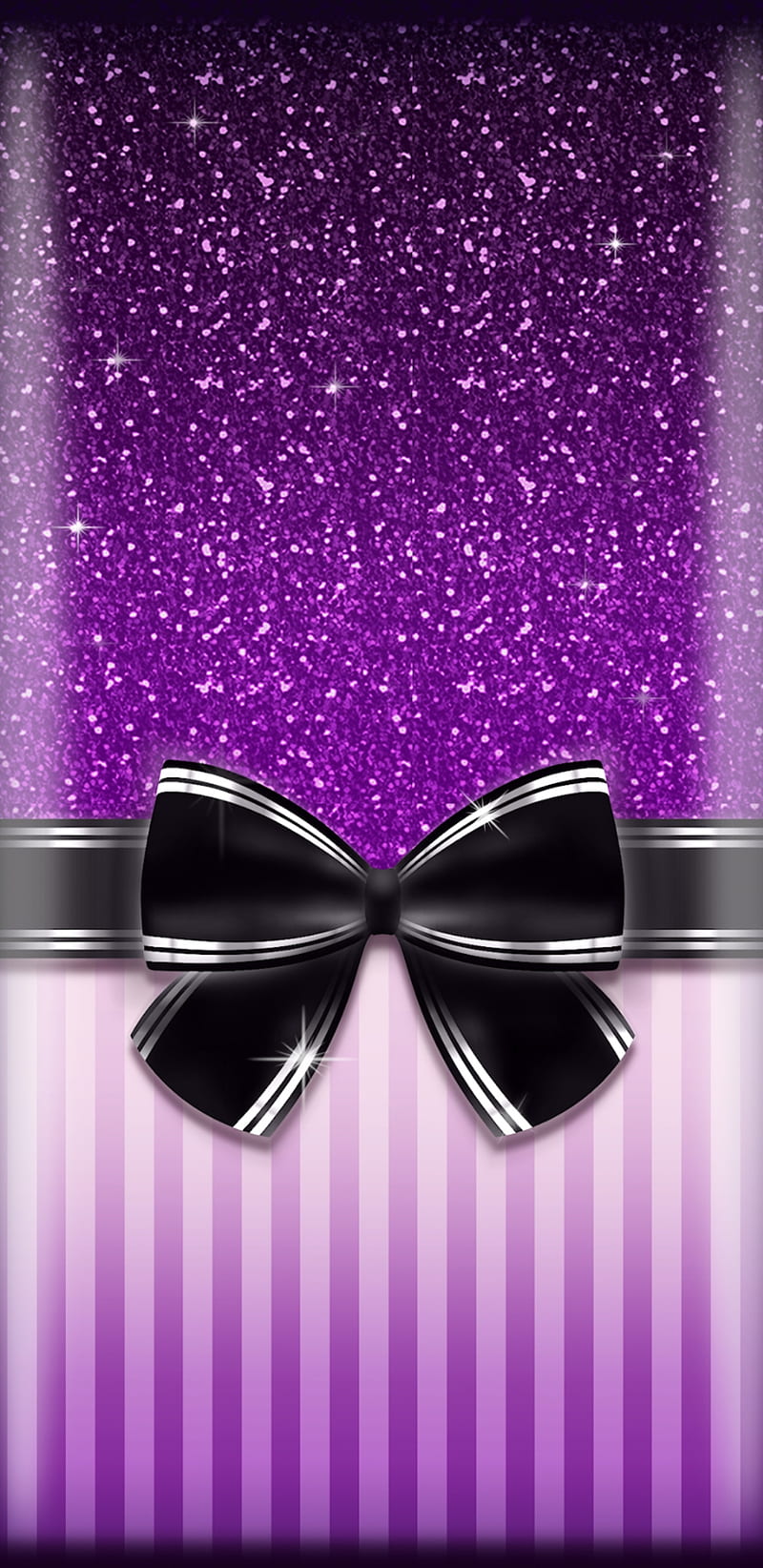 PurpleGBlackBow, purple, bow, glitter, black, silver, pretty, girly, HD  phone wallpaper | Peakpx