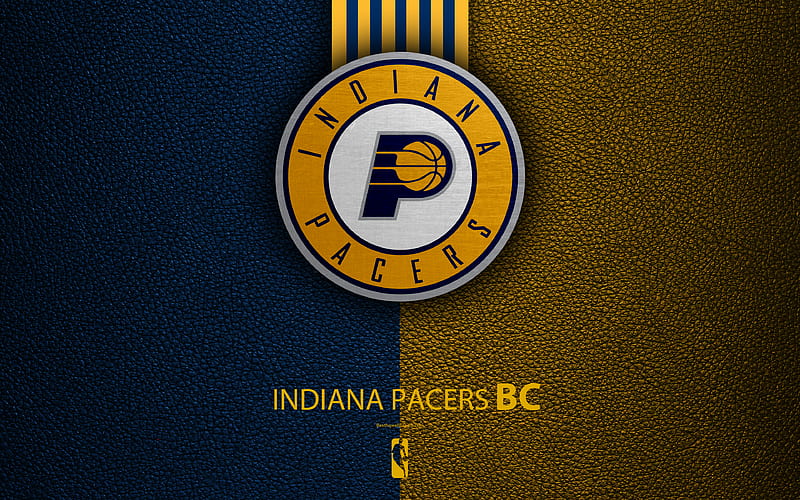Indiana Pacers logo, basketball club, NBA, basketball, emblem, leather texture, National Basketball Association, Indiana, USA, Central Division, Eastern Conference, HD wallpaper