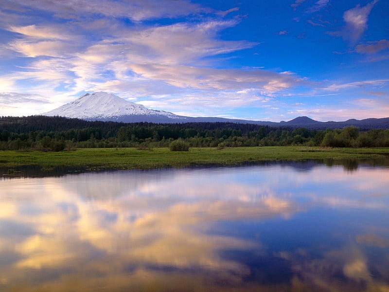 free download | Trout lake creek, sunset, sky, clouds, lake, skies ...