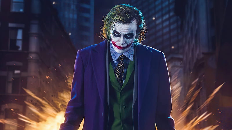 Heath Ledger Joker Cosplay , joker, supervillain, superheroes, artist, artwork, digital-art, HD wallpaper