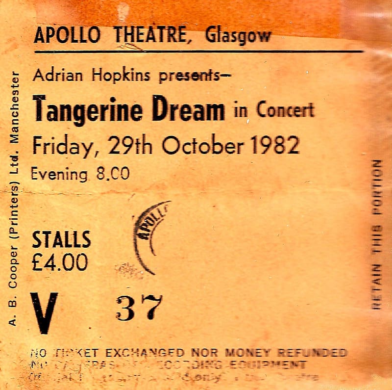 Tangerine Dream At The Glasgow Apollo (October 1982), Tangerine Dream, Glasgow, Glasgow Apollo, Scotland, Concerts, HD wallpaper