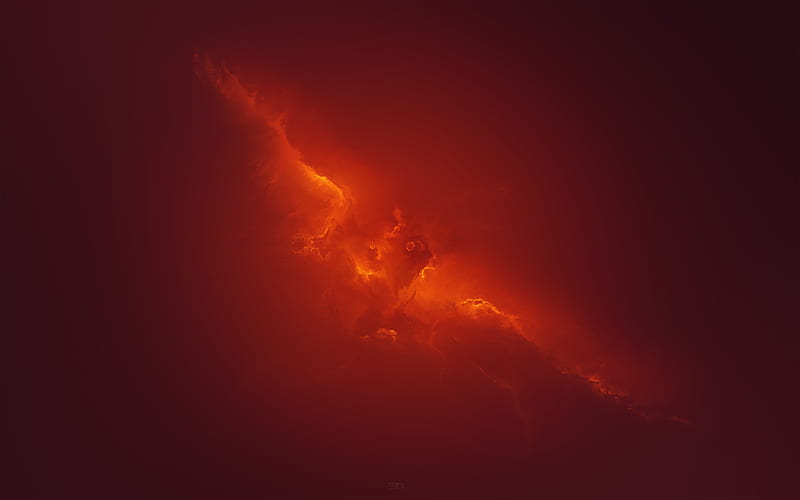 orange nebula, dark phoenix, cloud, Space, HD wallpaper