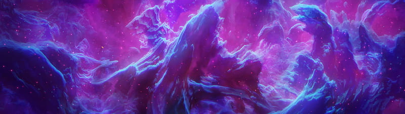 Purple Space Stars , digital-universe, space, artist, artwork, digital-art, HD wallpaper