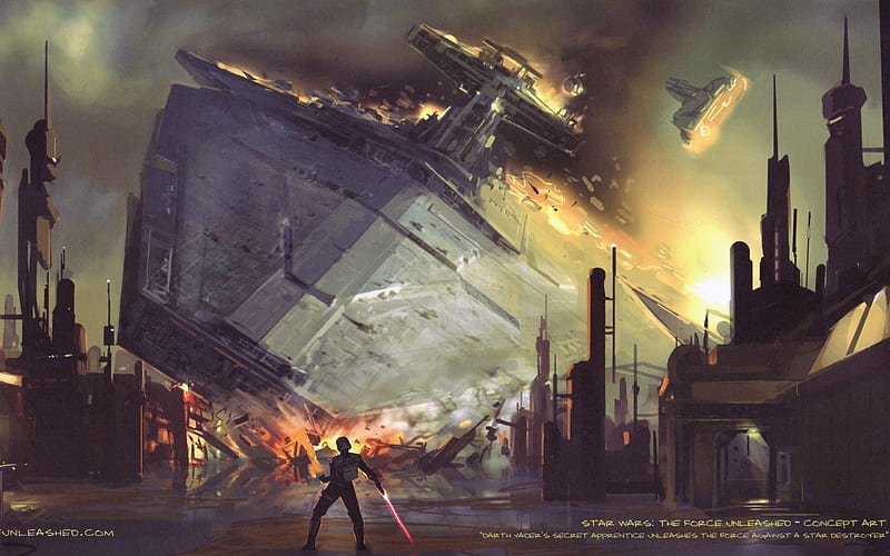 Force Unleashed concept art, star destroyer, the force unleashed, star wars, HD wallpaper