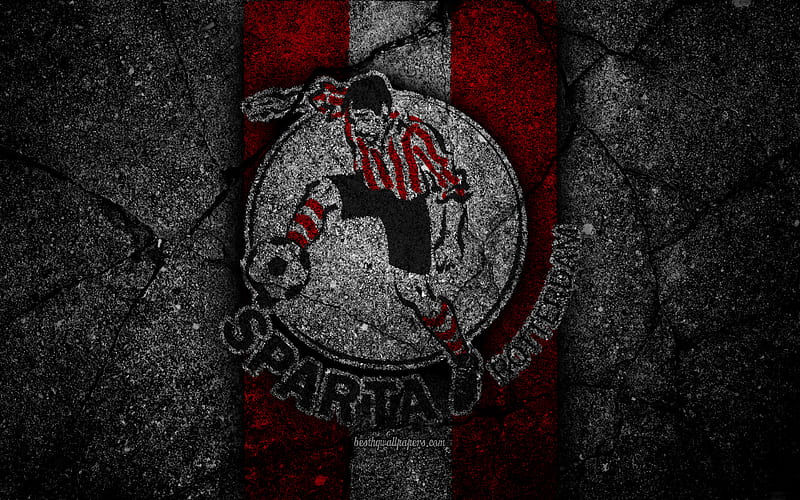 Sparta Rotterdam FC, logo, Eredivisie, soccer, grunge, Holland, football club, Sparta Rotterdam, asphalt texture, FC Sparta Rotterdam, HD wallpaper