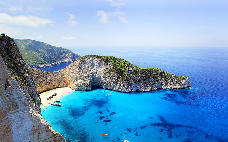 Beach Travel Zakynthos Island Ionian Sea Greece, HD wallpaper