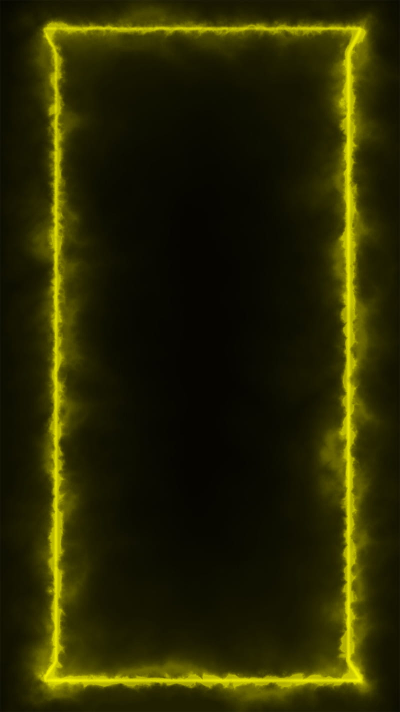 YELLOW NEON FRAME, black, HD phone wallpaper