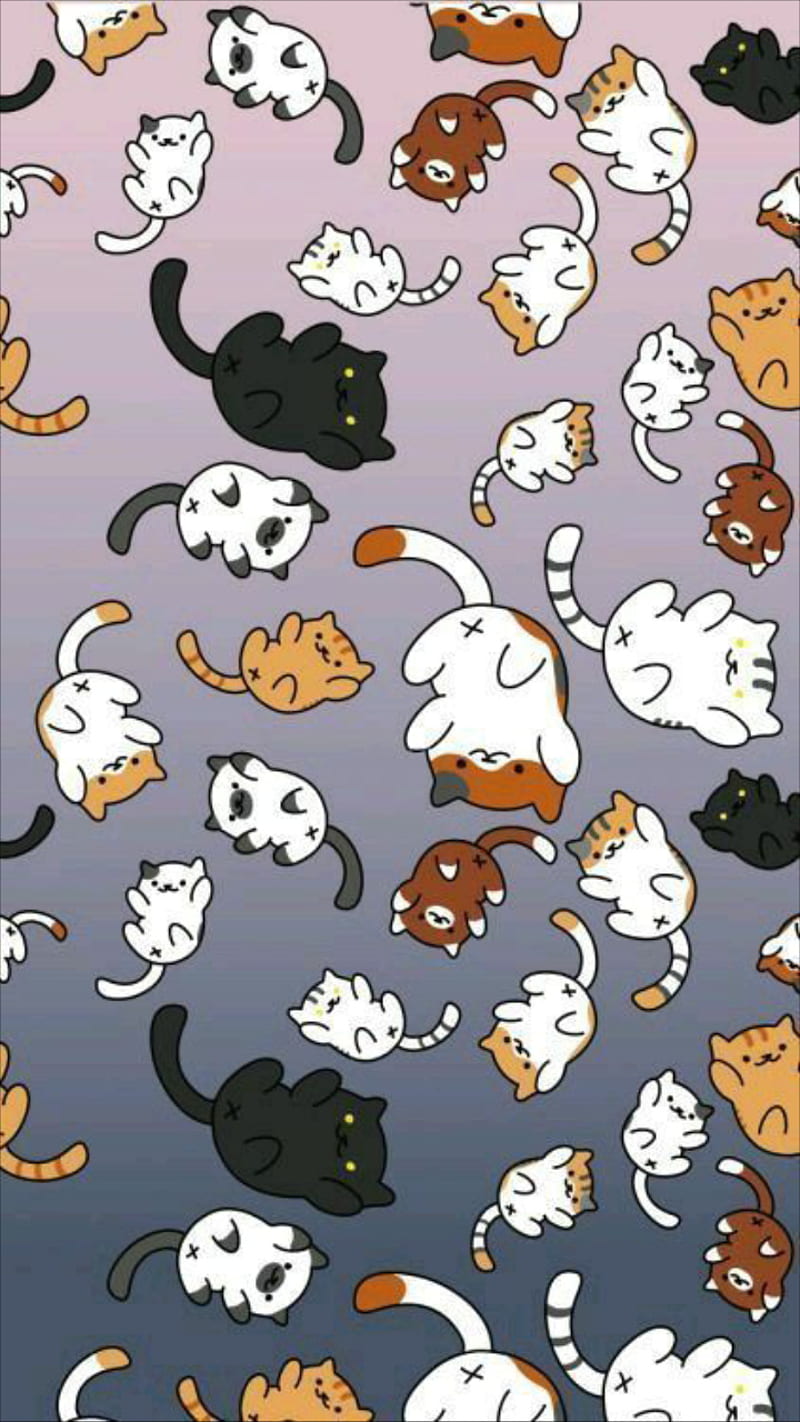 Neko Atsume, cats, cute, HD phone wallpaper