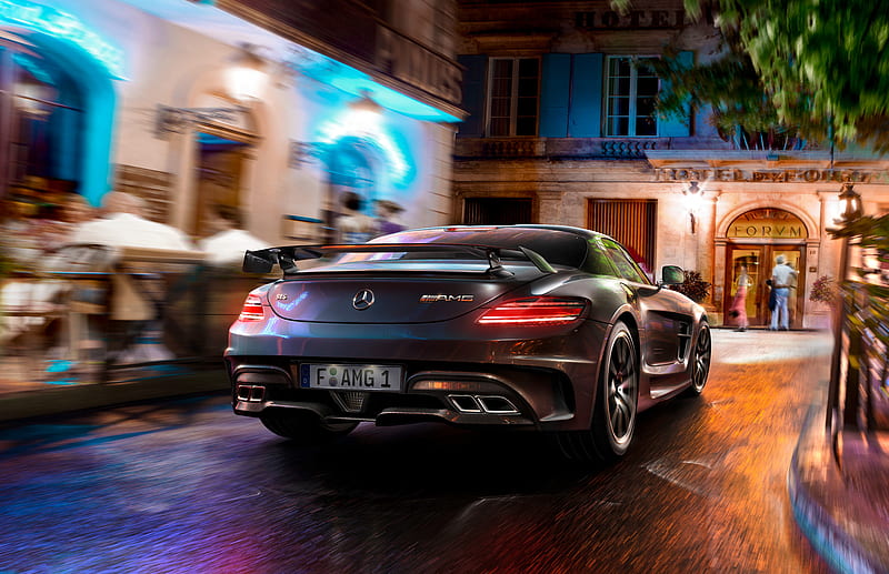 Mercedes SLS CGI hopped, mercedes-benz, mercedes, carros, behance, HD wallpaper