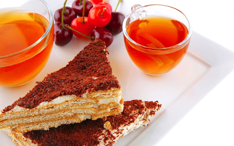 *** Yummy layered cake ***, layered, food, cace, caces, tea, HD wallpaper