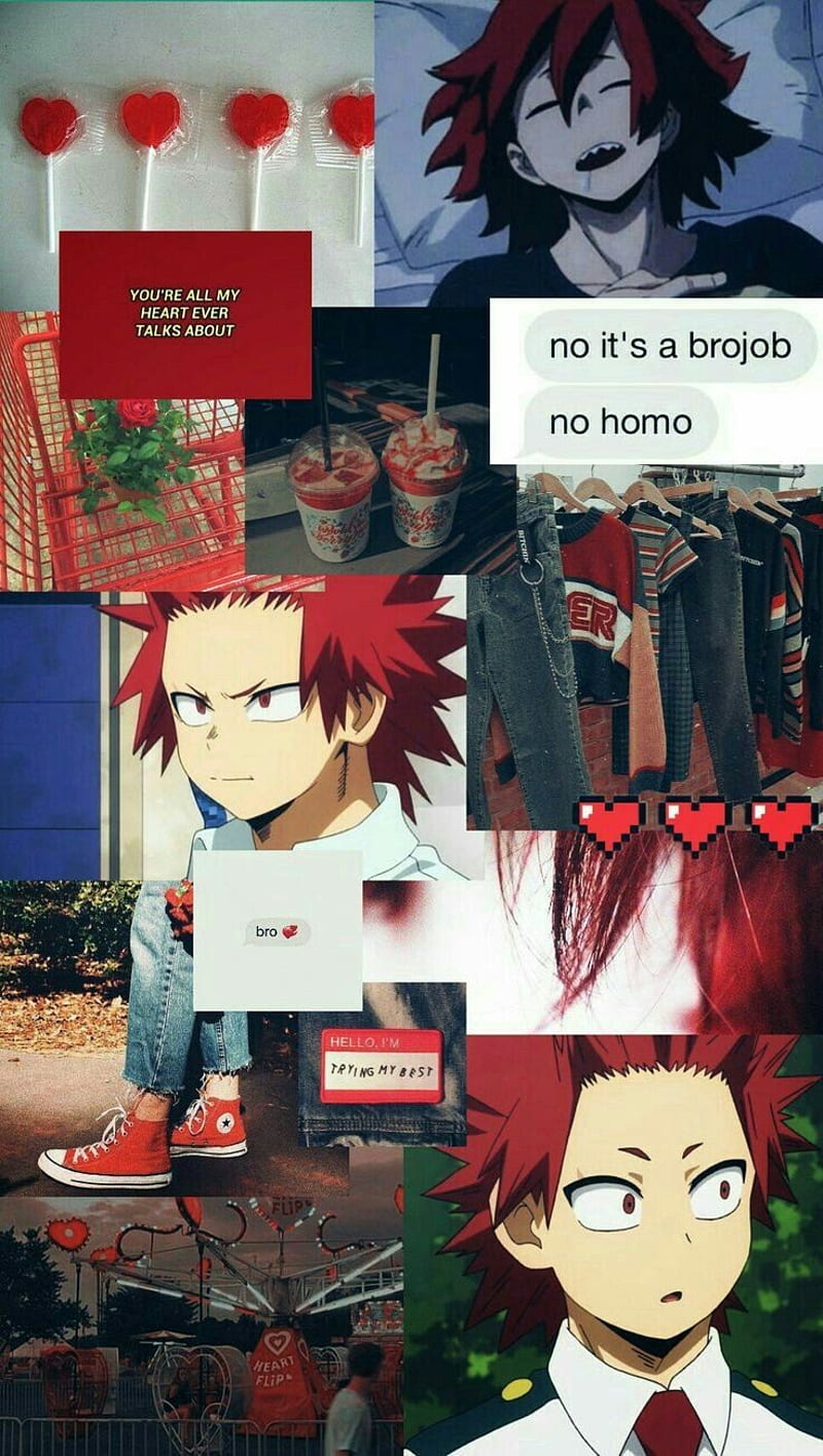 Gay Kirishima, aesthetic, bnha, my hero academia, red, HD phone wallpaper |  Peakpx